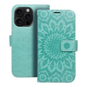 Etui z klapką na iPhone 16 PRO Mezzo Book mandala zielone