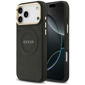 GUESS futerał do IPHONE 17 Pro Max kompatybilny z MagSafe GUHMP17XPSAMSECK (PU W/ Peony Hot Stamp) czarny
