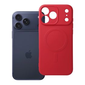 Etui na iPhone 17 Pro Max / 18 Pro Max (low camera edge) Silicone Mag Cover zgodne z MagSafe (camera protection) czerwone