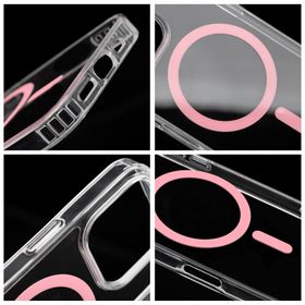Etui na iPhone 13 MINI Drop Glue Colorful Ring Mag Cover zgodne z MagSafe różowe