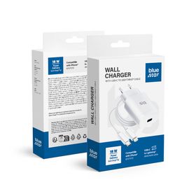 Ładowarka sieciowa do telefonu Blue Star USB C QC3.0 PD 3A 18W + kabel USB C do Lightning TFK-TC-1099C biała