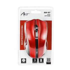 ART myszka komputerowa bezprzewodowa 2,4G 1000 dpi AM-97 czerwona