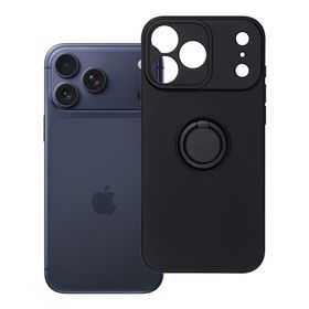 Etui na iPhone 17 Pro Max / 18 Pro Max (low camera edge) Silicone Ring czarne