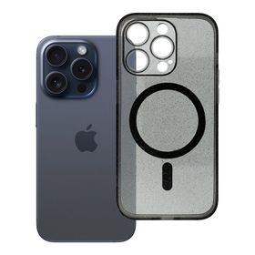 Etui na iPhone 14 PRO Clear Mag Cover - Glitter (Str / Camera Protection) zgodne z MagSafe czarne glitter