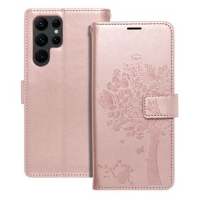 Etui z klapką na Samsung S22 ULTRA Mezzo Book drzewo złoto-różowe