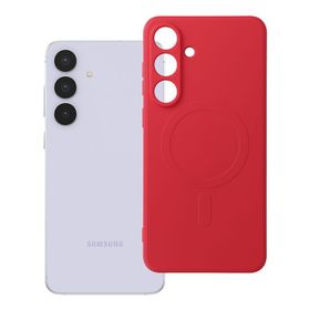 Etui na Samsung S25 FE Silicone Mag Cover zgodne z MagSafe (camera protection) czerwone