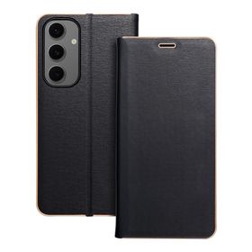 Etui z klapką na Samsung S24 FE Luna Book Gold czarne