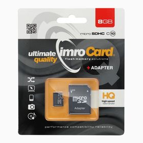 IMRO karta pamięci microSD 8GB 100MB/s class 10 UHS I z adapterem SD