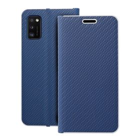 Etui z klapką na Samsung A41 Luna Book Carbon niebieskie