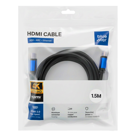 Kabel HDMI 2.0 Blue Star 4K 120Hz - High Speed, HDR, ARC, Ethernet, AWM, 18Gbps 1,5 m czarny
