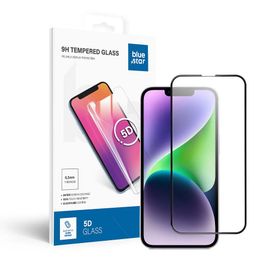 Szkło hartowane do iPhone 13 / 13 PRO / 14 / 16e / 17e (SE 4 2025) (full glue) Blue Star 5D czarne