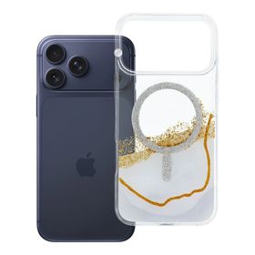 Etui na iPhone 17 Pro Max / 18 Pro Max (low camera edge) Golden zgodne z MagSafe białe