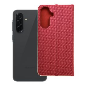 Etui z klapką na Samsung A36 5G Luna Book Carbon czerwone
