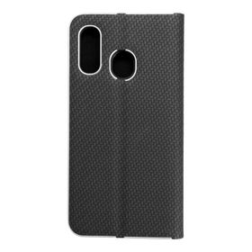 Etui z klapką na Samsung A40 Luna Book Carbon czarne