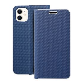 Etui z klapką na iPhone 11 Luna Book Carbon niebieskie