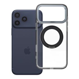 Etui na iPhone 17 Pro Max / 18 Pro Max (low camera edge) Frame Circle Stand zgodne z MagSafe czarne