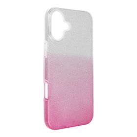 Etui na iPhone 16 PLUS Shining transparentne różowe