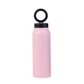 Butelka / bidon na wodę metal z uchwytem kompatybilnym z Magsafe 750ml różowy