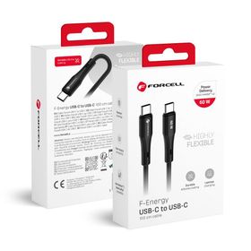 Kabel USB C do USB C Forcell F-Energy QC4.0 PD 3A 60W Silicone 1 m C344 czarny