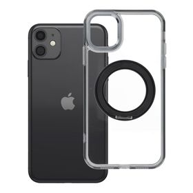 Etui na iPhone 11 Frame Circle Stand zgodne z MagSafe czarne