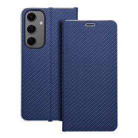 Etui z klapką na Samsung S24 FE Luna Book Carbon niebieskie