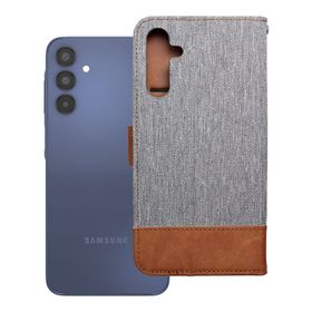 Etui z klapką na Samsung A15 4G / A15 5G Jeans Book szare