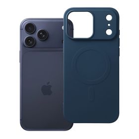 Etui na iPhone 17 Pro Max / 18 Pro Max (low camera edge) Silicone Mag Cover zgodne z MagSafe (big hole) niebieskie