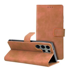 Etui z klapką na Samsung S23 ULTRA Tender Book brązowe