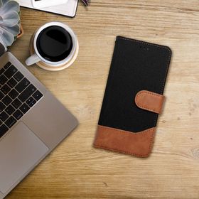 Etui z klapką na Samsung A36 5G Jeans Book czarne