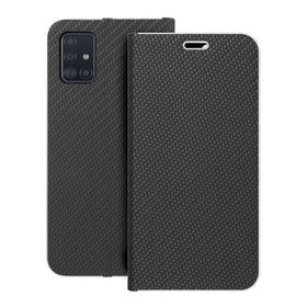Etui z klapką na Samsung A51 Luna Book Carbon czarne