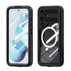 Etui na Samsung S25 Shellbox Mars wodoodporne z metalowym ringiem czarne