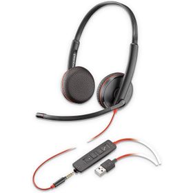 Słuchawki przewodowe nauszne Jack 3,5 mm / USB A Poly Blackwire C3225 czarne