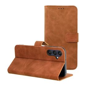 Etui z klapką na Samsung A25 5G Tender Book brązowe