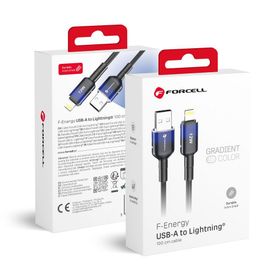 Kabel USB A do Lightning Forcell F-Energy 2,4A 12W Gradient 1 m C353 czarny 0INT
