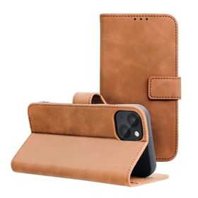 Etui z klapką na iPhone 13 Tender Book brązowe