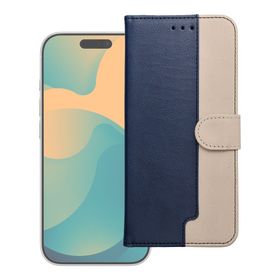 Etui z klapką na Motorola G17 POWER Split Book granatowo-kremowe