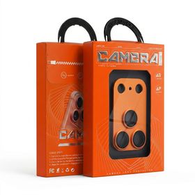 Szkło hartowane na aparat AR+AF Full Metal do IPHONE 17 PRO MAX pomarańczowe