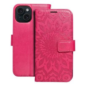 Etui z klapką na iPhone 15 Mezzo Book mandala magenta