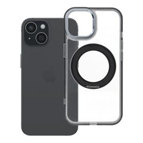 Etui na iPhone 15 Frame Circle Stand zgodne z MagSafe czarne
