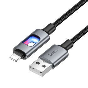 Kabel USB z diodami LED USB A do Lightning Hoco 2,4A 1,2 m U144 czarny