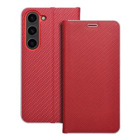 Etui z klapką na Samsung S23 Luna Book Carbon czerwone