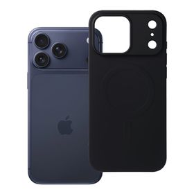 Etui na iPhone 17 Pro Max / 18 Pro Max (low camera edge) Silicone Mag Cover zgodne z MagSafe (big hole) czarne