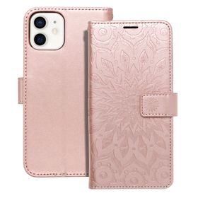 Etui z klapką na iPhone 12 / 12 PRO Mezzo Book mandala złoto-różowe