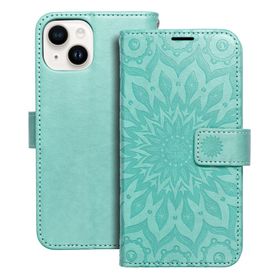Etui z klapką na iPhone 14 Mezzo Book mandala zielone