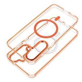 Etui na Honor 400 Frame Clear Hybrid Mag Cover zgodny z MagSafe pomarańczowe