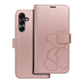 Etui z klapką na Samsung A16 5G Mezzo Book teddy bear złoto-różowe