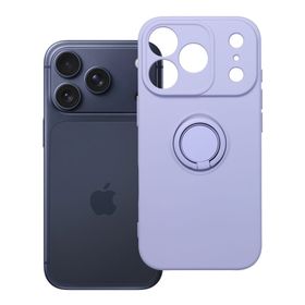 Etui na iPhone 17 Pro / 18 Pro (low camera edge) Silicone Ring fioletowe