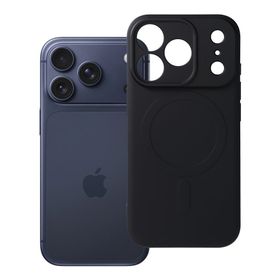 Etui na iPhone 17 Pro / 18 Pro (low camera edge) Silicone Mag Cover zgodne z MagSafe (camera protection) czarne