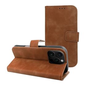 Etui z klapką na iPhone 16 PRO Tender Book brązowe