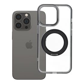Etui na iPhone 13 PRO Frame Circle Stand zgodne z MagSafe czarne